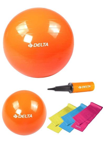 Delta Set of 3 Pilates Bands and 6 Pumps Suitable for 180 Cm - 200 Cm Height Range