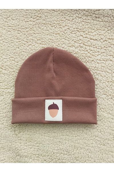 Vennusbaby Ribbed Beanie with Acorn Label (1-3 YEARS)