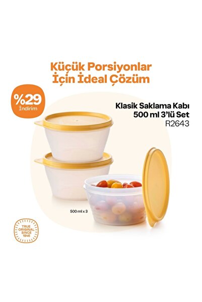 Tupperware 3 Adet 500 ML Saklama Kabı.