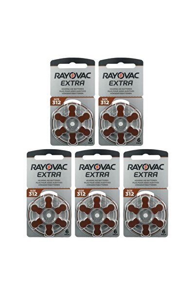 Rayovac Extra 312 Numara Işitme Cihazı Pili (5 Paket X 6 Adet= 30 Adet Pil)