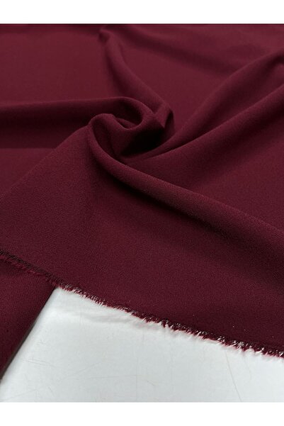 Kumaş sever قماش كريب سوزانا من الجيل الجديد بلون بورجوندي داكن، قماش فستان فيراس بالمتر، مزدوج لا يظهر من الداخل