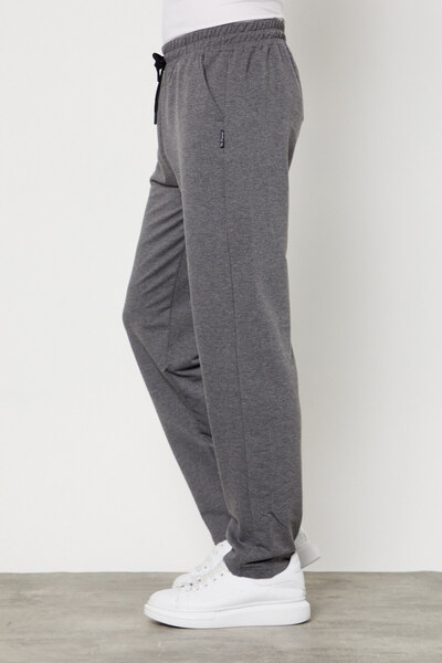 COMEOR Pantaloni de trening pentru bărbați, negru-antracit, 2 piese, cu picior drept, croi confortabil, țesătură premium