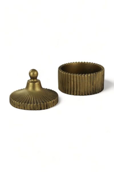 Evene Cutie decorativă antică aurie - Cutie de bijuterii multifuncțională cu capac, model de culoare 15