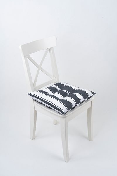 ALTINPAMUK Beta Grey White Fluffy Chair Cushion with Laces 40X40Cm