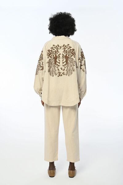 Orfeo Negro Kimono cu mâneci și spate pentru femei brodate