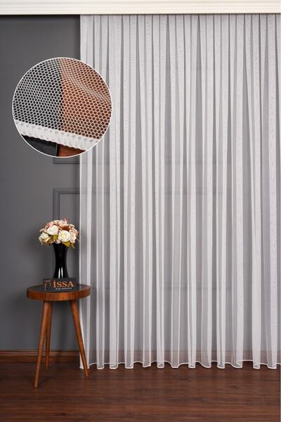 ISSA PERDE Düz Tül Perde Grek Kurşunlu(( Sık Pile))((1/3))