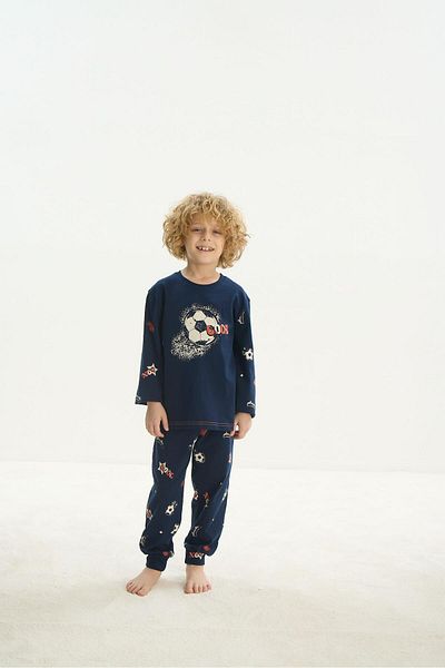 Sevim Set de pijamale pentru băiat bleumarin - mânecă lungă C3T3N7O8