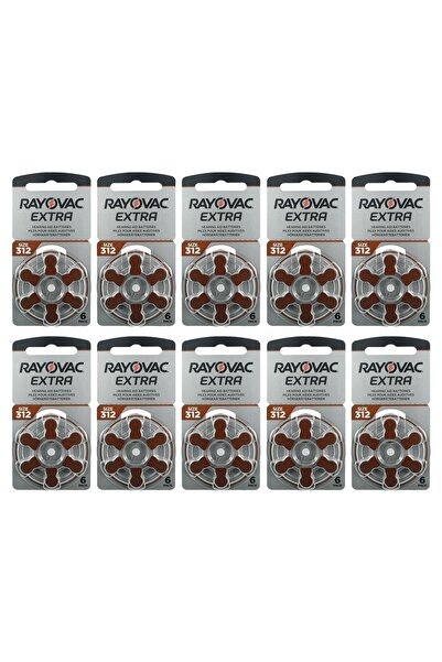 Rayovac Extra 312 Numara Işitme Cihazı Pili (10 Paket X 6 Adet= 60 Adet Pil)
