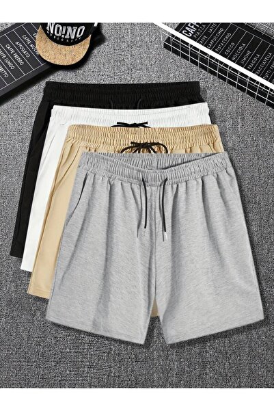 oneoff Erkek 4lü rengarenk  %100 Penye Kısa Yazlık Şort