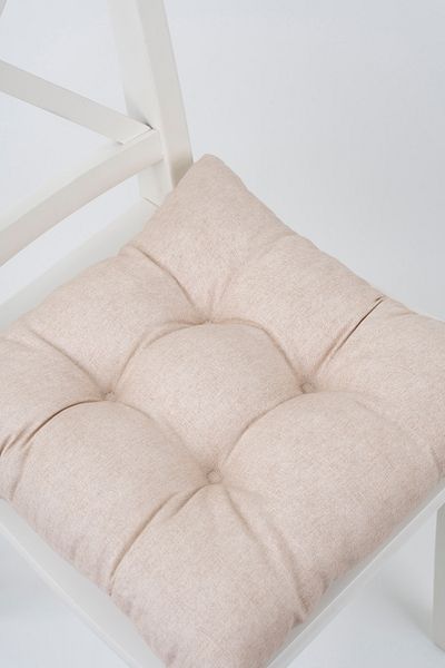 ALTINPAMUK Beige Beta Pofidik Chair with Cushion Laces, 40X40Cm
