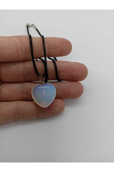 BalıkHediyelik Opal Aytaşı Kolye/ Kalp Şeklinde Doğaltaş Kolye