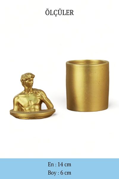 Evene Cutie decorativă multifuncțională de culoare aurie cu capac - Model 10