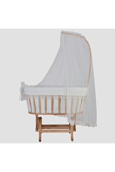 G&G baby Sepet Beşik Için Krem Cibinlik Tülü Fransız Güpürlü Ve Metal Cibinlik Akısı
