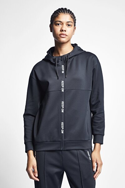 Lescon Kadın Fermuarlı Kapüşonlu Sweatshirt 22n-2161