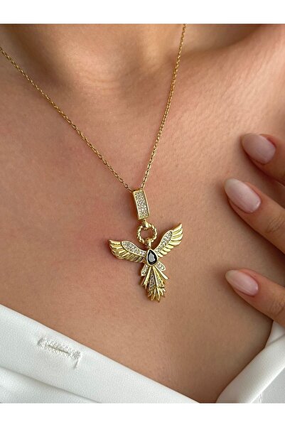 D LUXURY Çelik Anka Kuşu Tasarım Kolye