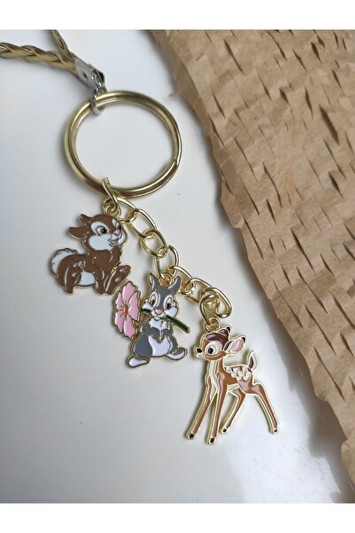 Esey Dizayn Tavşan Ceylan Sincap Anahtarlık Deri Aksesuarlı