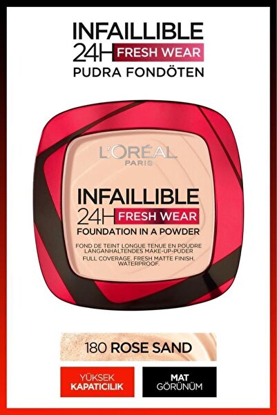 L'Oreal Paris Infaillible 24h Fresh Wear Pudra Fondöten 180 Rose Sand