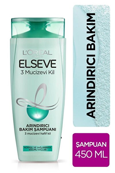 ELSEVE L'oréal Paris 3 Mucizevi Kil Ağırlaştırmayan Bakım Şampuanı 450 ml