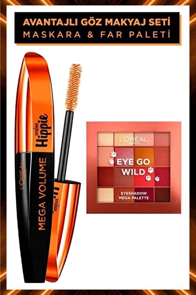 L'Oreal Paris Miss Hippie Mega Hacim Veren Maskara & Eye Go Wild Far Paleti A...