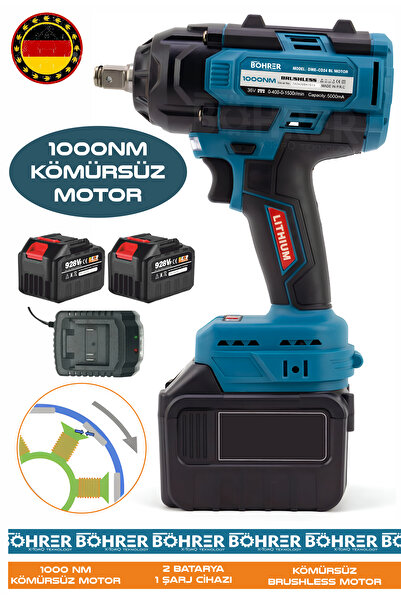 BÖHRER ALMAN V598 AKÜLÜ 1000NM DARBELİ OTO SOMUN SIKMA MAKİNESİ - 15 PİLLİ 5A...