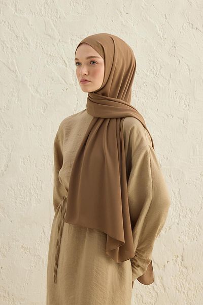 Qef Mocha Daily Crepe Shawl