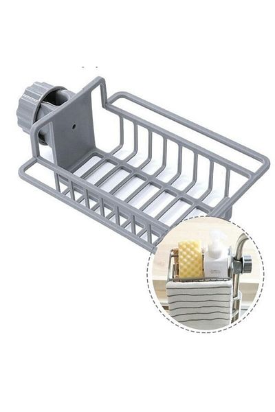 Lavin Sink Sponge Holder Adjustable Next to the Faucet Sink Dish Sponge Countertop Cloth Organizer