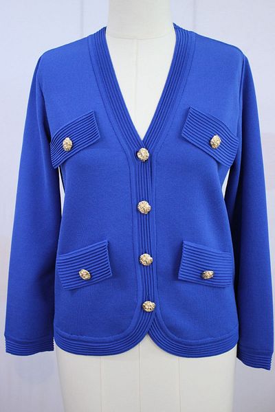 trikobis Special Design Knitwear Cardigan with Ribbed Pocket Door and Tape Detail