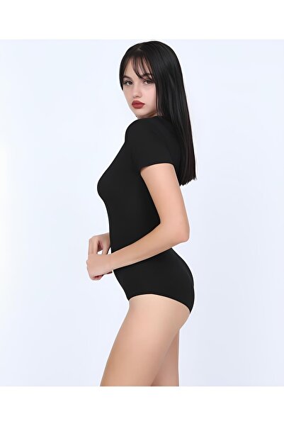 İntive Lingerie U Collar Short Sleeve NBB Body - Undershirt with Snap Fasteners at the Bottom -2945