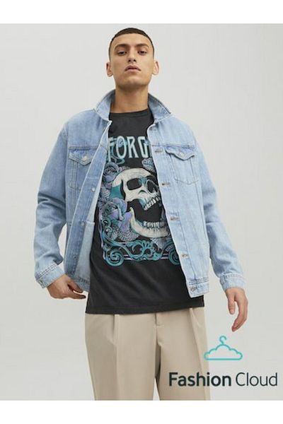 Jack & Jones Ανδρικό μπουφάν μπλε Noos Jean - Jjijean Jjjacket Mf 023, 12223612-Bluedenim