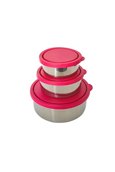 TEC-X Ece 3-Piece Storage Container Stainless Steel (16 Cm, 12 Cm, 10 cm)