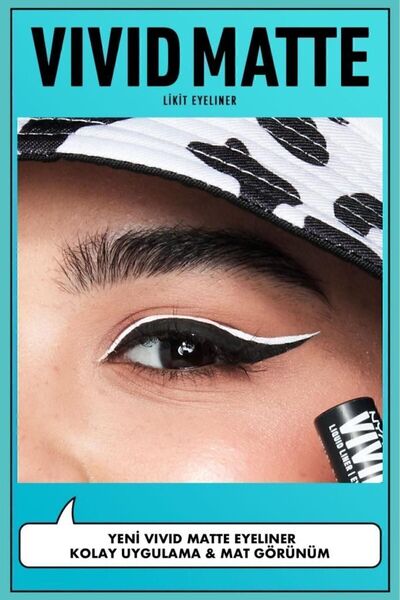 NYX Professional Makeup Vivid Matte Likit Eyeliner - Siyah
