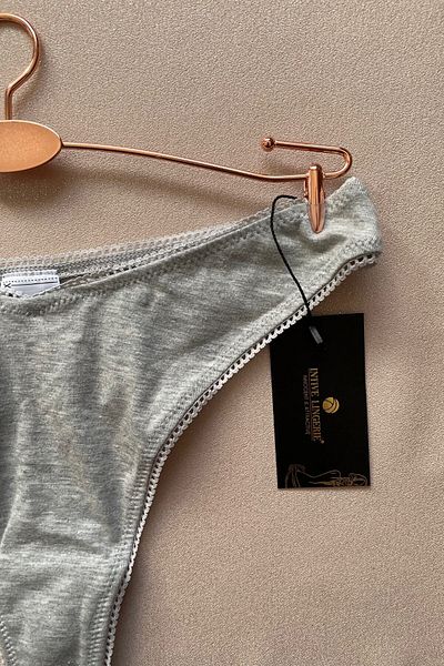 İntive Lingerie Women's Gray High Waist Cotton High Waist Thong- Maya