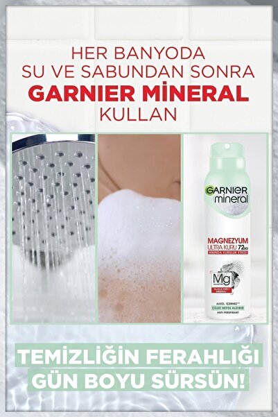 Garnier Mineral Magnezyum Ultra Kuru Sprey Deodorant, 72 Saat Etkili
