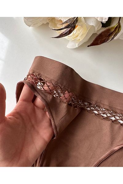 İntive Lingerie Γυναικεία Αντιβακτηριακά Αθλητικά Ενδύματα χωρίς ραφές Mesh Slip/Bikini (Μαύρο, Μπορντό, Καφέ, Ναυτικό)