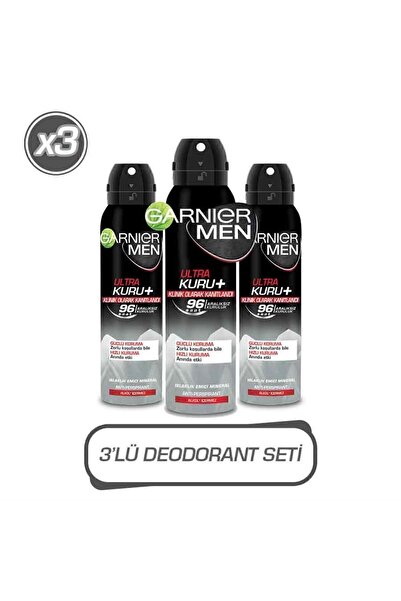 Garnier 3'lü Men Ultra Kuru Aerosol Seti