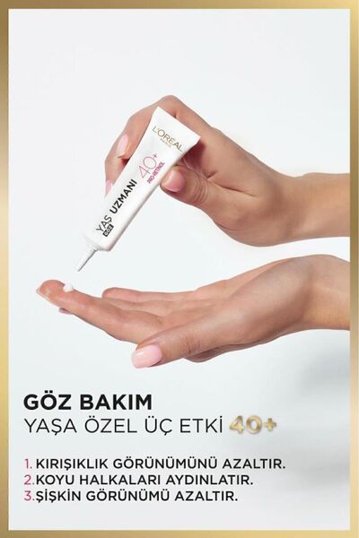 L'Oreal Paris Yaş Uzmanı 40+ Kırışıklık Karşıtı Aydınlatıcı Göz Kremi