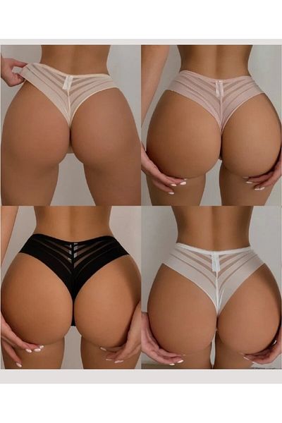 İntive Lingerie Γυναικείο Σλιπ Βραζιλίας χωρίς σημάδια με διάφανη πλάτη -2805
