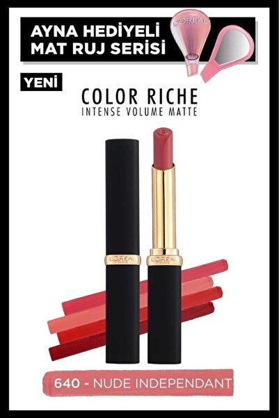 L'Oreal Paris Color Riche Intense Volume Matte Ruj - 640 Nude Independant & Ayna