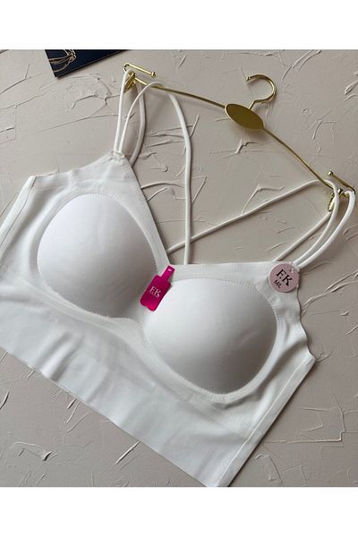 İntive Lingerie Sutien push-up din spandex importat - Carma Spate încrucișat decoltat, fără sârmă din mătase de gheață