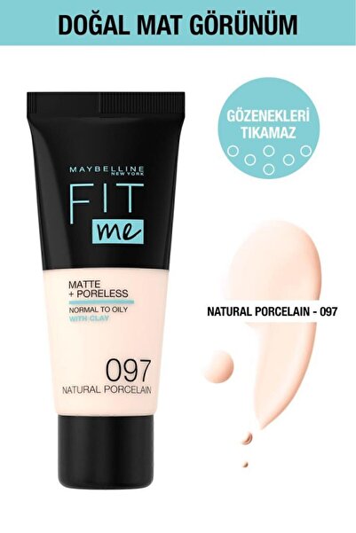 Maybelline New York Fit Me Matte Poreless Fondöten - 97 Natural Porcelain