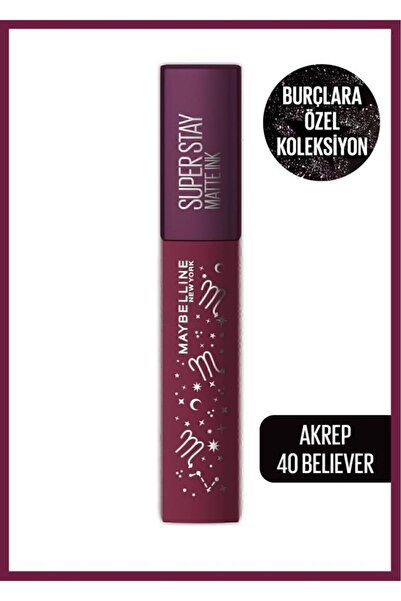 Maybelline New York Super Stay Matte Ink Zodiac Likit Mat Ruj- 40 Believer (A...