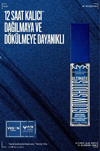 NYX Professional Makeup Ultimate Glow Shots Işıltılı Likit Göz Farı - 21 Blueberry Bank