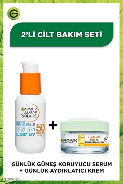 Garnier Ambre Solaire Invisible Süper Uv Günlük Güneş Koruyucu & C Vitamini Parlak Günlük Aydınlatıcı Krem