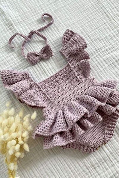 Sistaful El Örgüsü Kız Bebek Çocuk Tulum Elbise