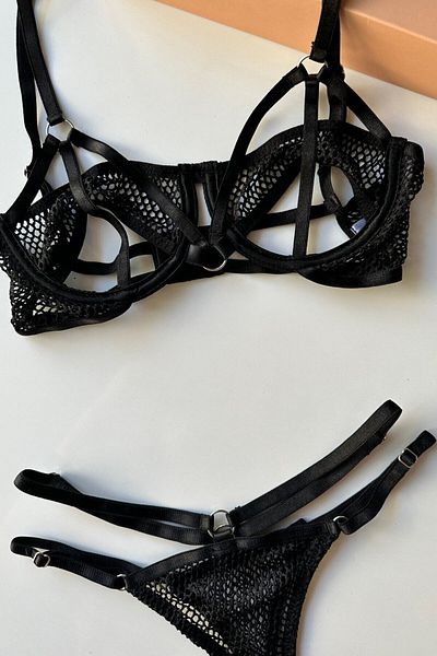 İntive Lingerie Γυναικείο σέξι σουτιέν με ειδική σχεδίαση Meghan με λεπτομέρεια από δίχτυ