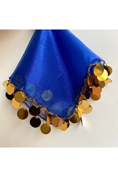 LE FANTASİA Oyalı Elişi Halay Mendil - Saks Mavi& Gold – Magnet, Hediyelik, S...
