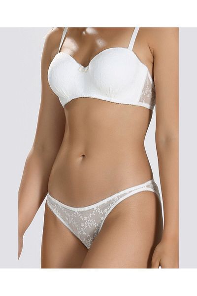 İntive Lingerie Nbb Women's - Lace Lotus Strapless Bra and Cheeky Panties Set -4503