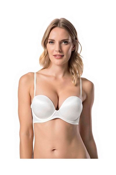 İntive Lingerie Sutien din silicon cu push-up dublu Le Jardin Blanche cu/cu bretele -7036