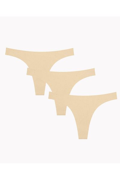 İntive Lingerie Στρινγκ με κανονική μέση κοπής με λέιζερ 3 συσκευασιών