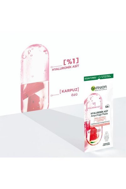 Garnier قناع الوجه الورقي بحمض الهيالورونيك لشد البشرة